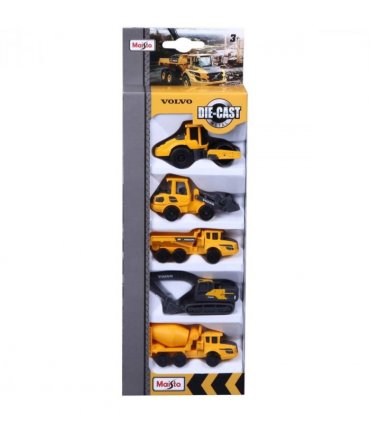 Maisto Mini Working Machines VOLVO CONSTUCTION 5 PACK – Incredibly Detailed Die-Cast Replica Collectible Model