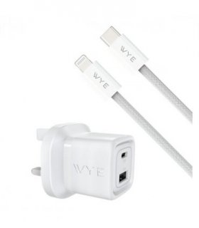 WYEFLUX 32W Dual Port USB-C & USB-A Charging Kit With USB-C to 8-Pin Cable (Gan III)