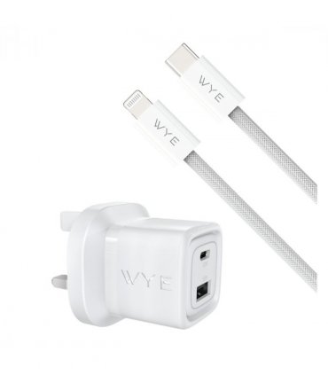 WYEFLUX 32W Dual Port USB-C & USB-A Charging Kit With USB-C to 8-Pin Cable (Gan III)
