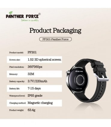 Panther Force 1.52" 3D Spherical Screen SmartWatch