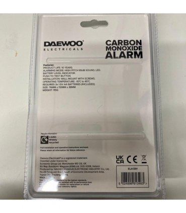 DAEWOO CARBON MONOXIDE ALARM DETECTOR - ELA1391