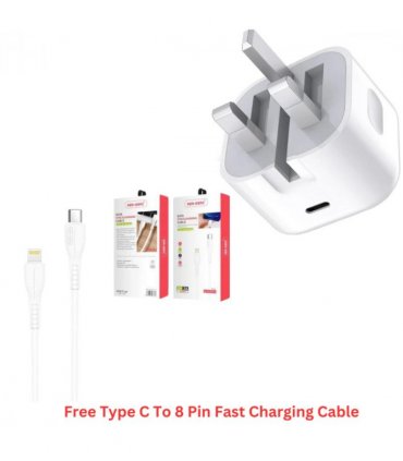 Ven-Dens 20w Fast Charger With Fast Charging Type C to 8 Pin Cable Free