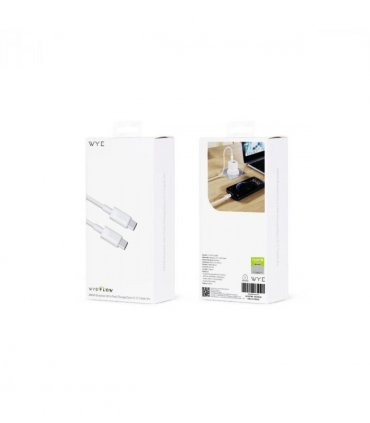 WYE 240W Braided Ultra Fast Charge/Sync C-C Cable 3m White