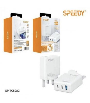 Ven-Dens 65W GaN Charger USB & Type-C 3 in 1 Multi Port Charger Plug