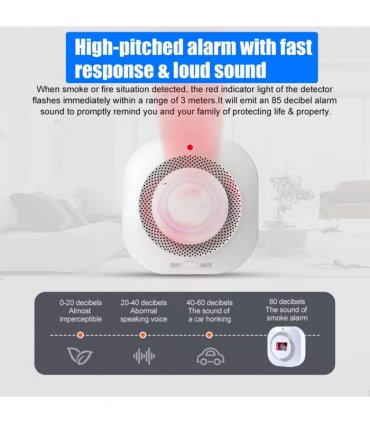 （2 Pack）Smoke Alarm Fire Protection Home Security System Smoke Alarm
