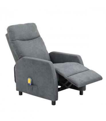 Fabric With 6-Point Massage Heating Function Recliner Light Gray