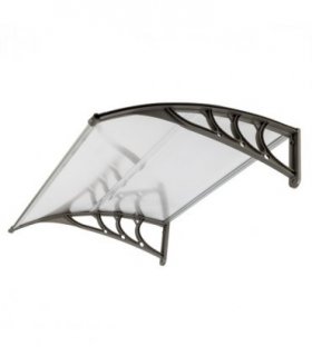 HT-100 x 80 Household Application Door & Window Rain Cover Eaves Canopy White & Gray Bracket