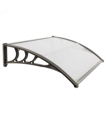 HT-100 x 80 Household Application Door & Window Rain Cover Eaves Canopy White & Gray Bracket
