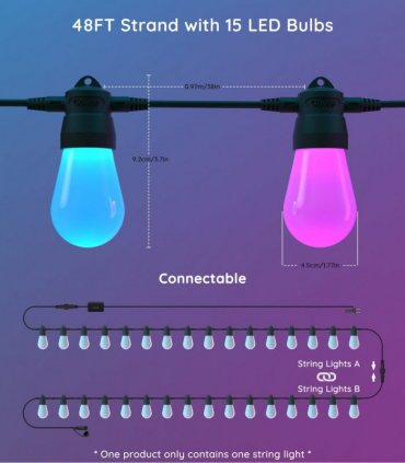 GOVEE RGBIC SMART OUTDOOR LIGHTS 15M