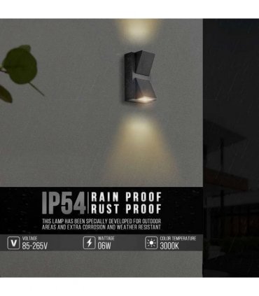 6W LED Outdoor UP Down Wall lamp  IP54 Aluminum Exterior  ~4960