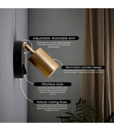 Rotatable GU10 Spotlight Single Head Wall Light with On-Off Switch-5631