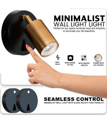 Rotatable GU10 Spotlight Single Head Wall Light with On-Off Switch-5631