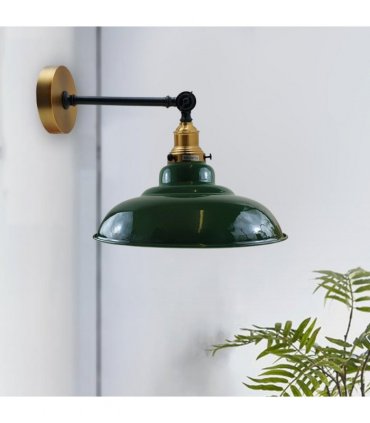 Green Shade With Adjustable Curvy Swing Arm Wall Light Fixture Loft Style Industrial Wall Sconce~3465