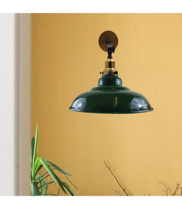 Green Shade With Adjustable Curvy Swing Arm Wall Light Fixture Loft Style Industrial Wall Sconce~3465