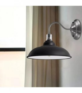 Vintage Black Metal Wall Light  Living Room Retro Industrial Lighting ~1665
