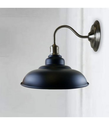 Vintage Black Metal Wall Light  Living Room Retro Industrial Lighting ~1665