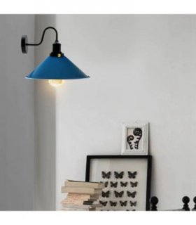 Blue Vintage Retro Industrial Swan Neck Metal Arm E27 Wall Light Lamp~2483
