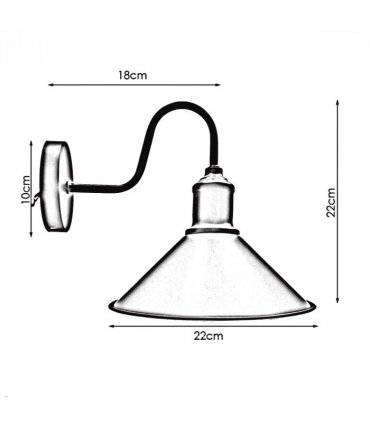Blue Vintage Retro Industrial Swan Neck Metal Arm E27 Wall Light Lamp~2483