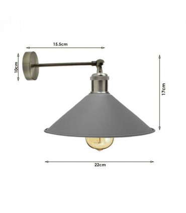 Industrial Grey Colour Wall Lamp Retro Light Vintage Wall Sconce Lights~2313