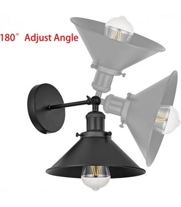 Wall Sconce Black Cone Shape Shade ~1502