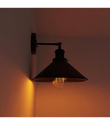Wall Sconce Black Cone Shape Shade ~1502