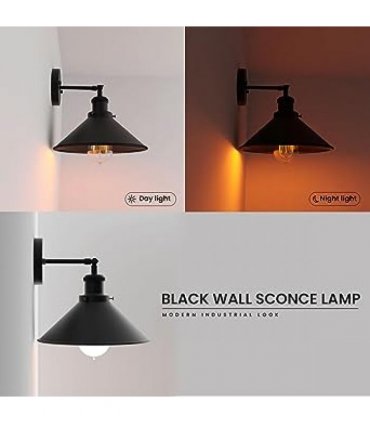 Wall Sconce Black Cone Shape Shade ~1502