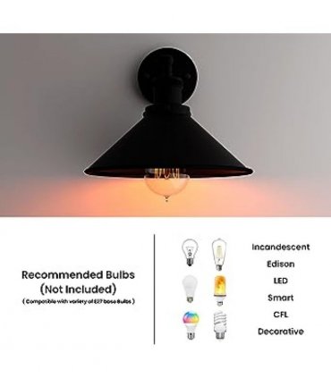 Wall Sconce Black Cone Shape Shade ~1502