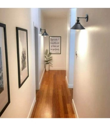 Wall Sconce Black Cone Shape Shade ~1502