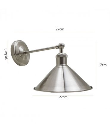 Satin Nickel Vintage Industrial E27 Adjustable Metal Sconce Wall Light ~2112
