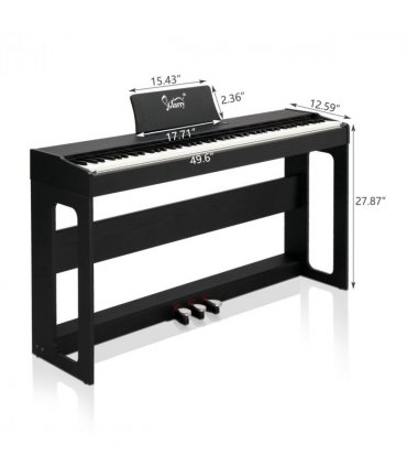 GDP-104 88 Keys Full Weighted Keyboards Digital Piano with Furniture Stand, Power Adapter, Triple Pedals, Headphone, for All Experience Levels Black【Same Model Code: 30505283】