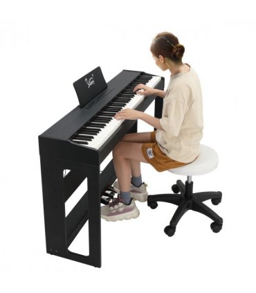 GDP-104 88 Keys Full Weighted Keyboards Digital Piano with Furniture Stand, Power Adapter, Triple Pedals, Headphone, for All Experience Levels Black【Same Model Code: 30505283】