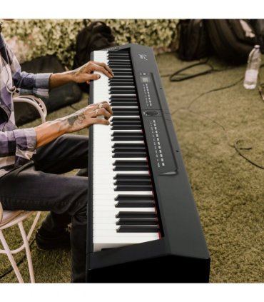 GPP-105 88 Key Full Size Semi-Weighted Standard Keyboards Digital Piano with Dual-tube X-Shape Stand, MIDI Bluetooth, Headphone，for Piano Lover Black color