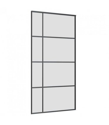 vidaXL Sliding Door with Hardware Set Black 102.5x205 cm ESG Glass