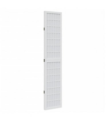 vidaXL Room Divider 3 Panels White Solid Wood Paulownia