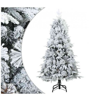 vidaXL Artificial Hinged Christmas Tree Snow Flocked White 120 cm