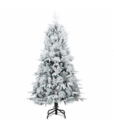vidaXL Artificial Hinged Christmas Tree Snow Flocked White 120 cm