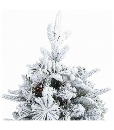 vidaXL Artificial Hinged Christmas Tree Snow Flocked White 120 cm