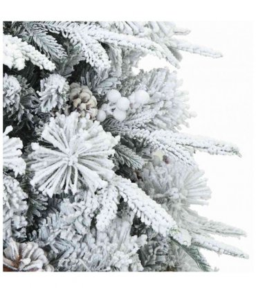 vidaXL Artificial Hinged Christmas Tree Snow Flocked White 120 cm