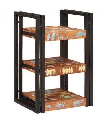 vidaXL Bedside Table 2 pcs Brown and Black Solid Reclaim wood