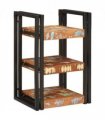 vidaXL Bedside Table 2 pcs Brown and Black Solid Reclaim wood