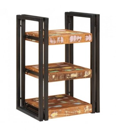 vidaXL Bedside Table 2 pcs Brown and Black Solid Reclaim wood