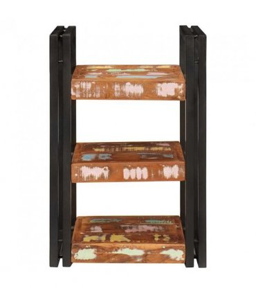 vidaXL Bedside Table 2 pcs Brown and Black Solid Reclaim wood
