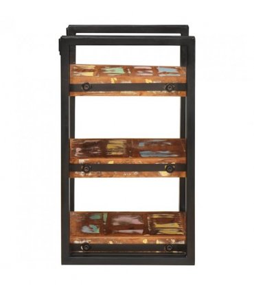 vidaXL Bedside Table 2 pcs Brown and Black Solid Reclaim wood