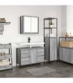 vidaXL Bathroom Furniture Set with Drawer 2 pcs Grey sonoma and Black