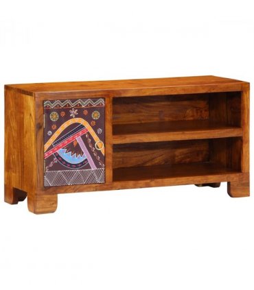 vidaXL TV Cabinet Multicolour 90x30x45 Solid Wood Acacia