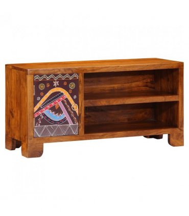 vidaXL TV Cabinet Multicolour 90x30x45 Solid Wood Acacia