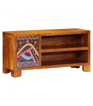 vidaXL TV Cabinet Multicolour 90x30x45 Solid Wood Acacia