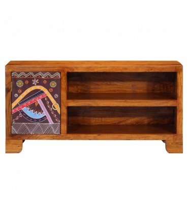 vidaXL TV Cabinet Multicolour 90x30x45 Solid Wood Acacia
