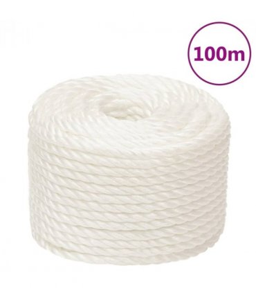 vidaXL Work Rope White 10 mm 100 m Polypropylene
