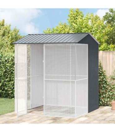 vidaXL Bird Cage Anthracite 215 x 210 x 247 cm Galvanised Steel